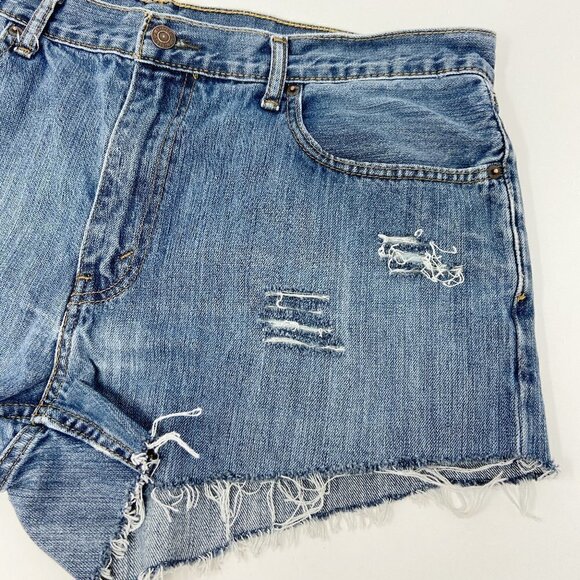 LEVI'S | Distressed Denim Cut-Off Shorts - Picture 4 of 12